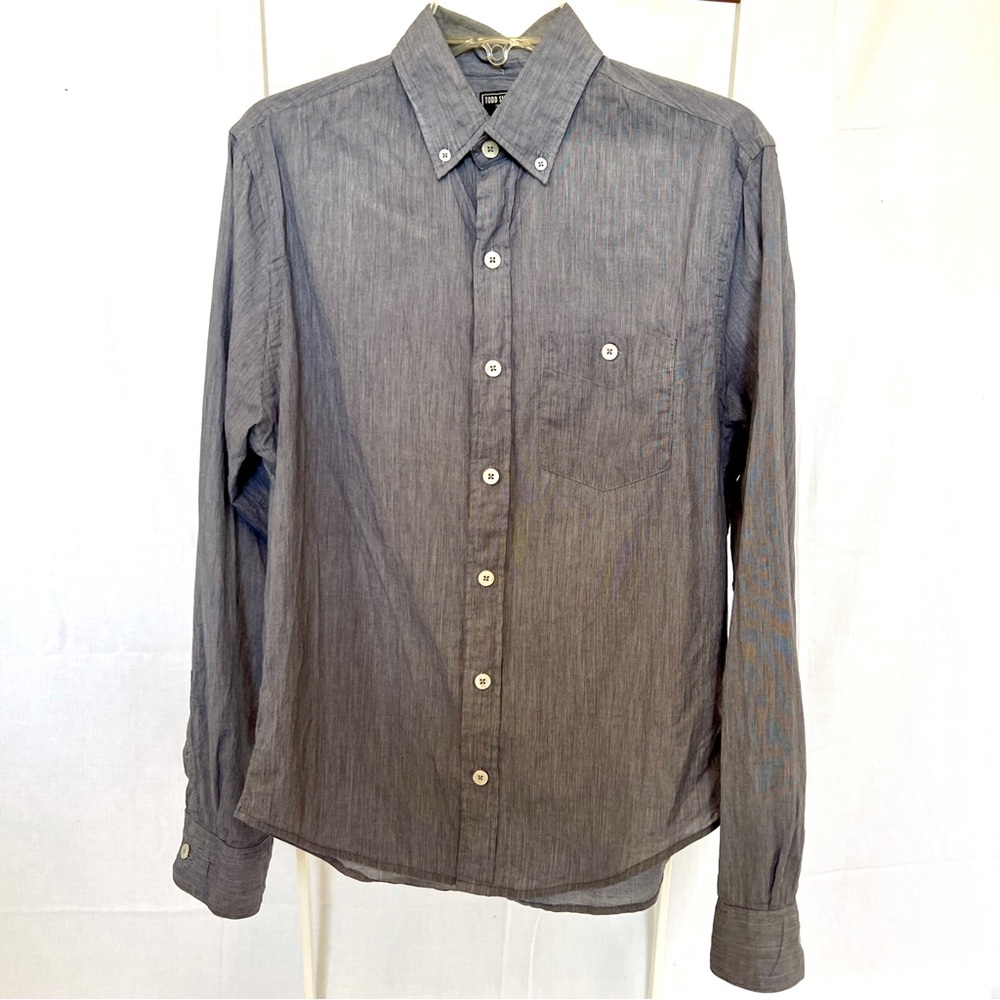 Todd Snyder SLIM FIT SUMMERWEIGHT FAVORITE SHIRT IN BLUE small